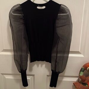 Black sweater with shear sleeves size small by idem ditto